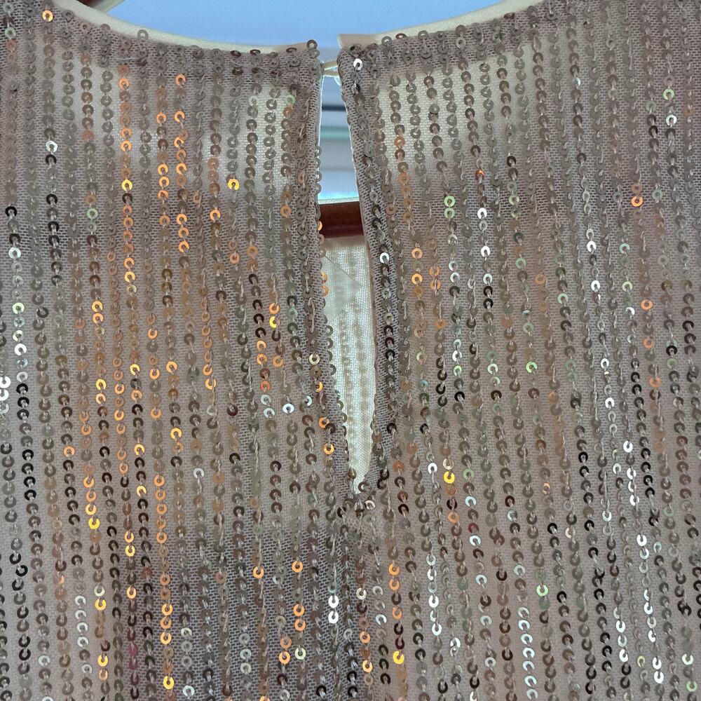 Le Lis Natalia Feather Trim Sequin Top NWT Small Glam Party Tank - Picture 13 of 14